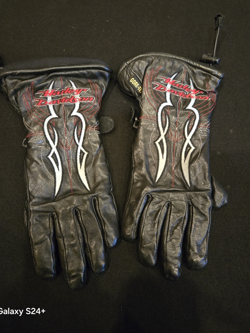 Harley-Davidson Black Leather Gloves WOMANS Sz S